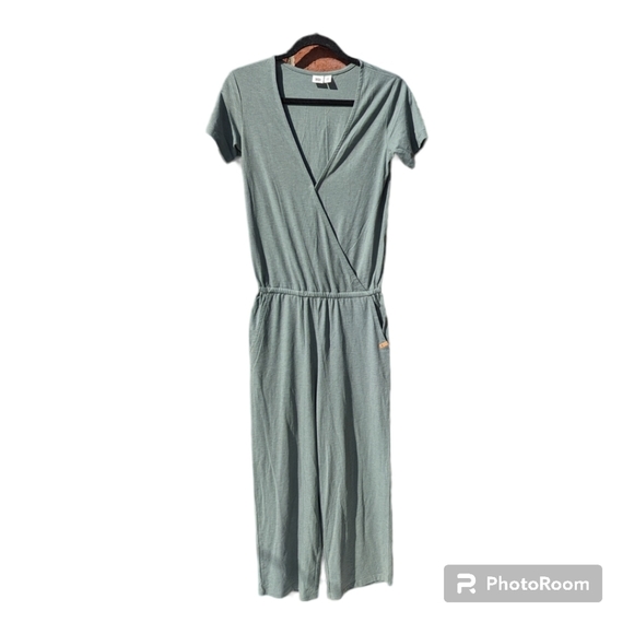 10 Tree  Tentree Agave Green Blakely Shortsleeve Knit Jumpsuit Woman's XS Boho - Picture 3 of 7
